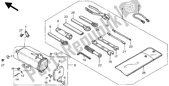 Tutte le parti per il Utensili del Honda CLR 125 1998