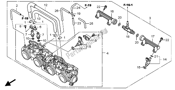 Tutte le parti per il Corpo Farfallato del Honda CB 1000R 2009