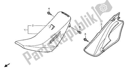 Tutte le parti per il Sede & R. Coperchio Laterale del Honda XR 650R 2006