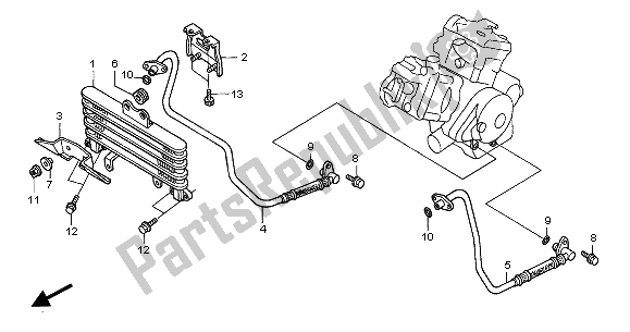 Tutte le parti per il Radiatore Dell'olio del Honda VTR 1000 SP 2001