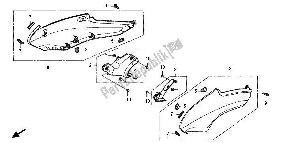 Todas las partes para Cubierta Lateral de Honda VFR 800X 2013