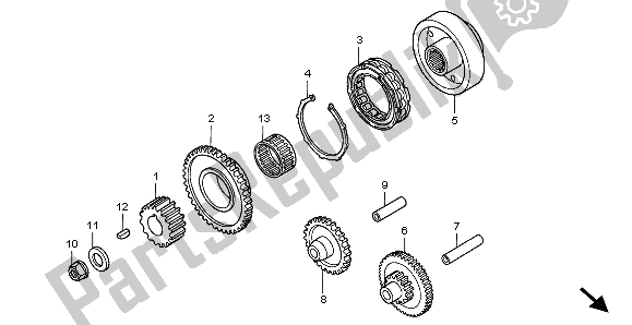 Todas las partes para Embrague De Arranque de Honda VT 125C 1999