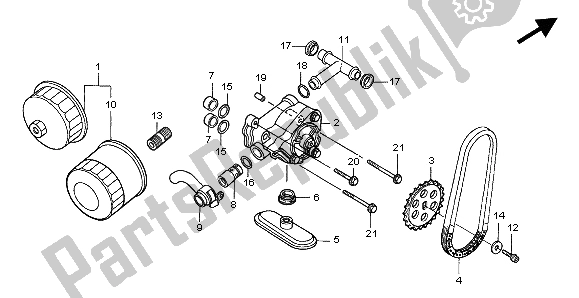 All parts for the Oil Filter & Oil Pump of the Honda XL 650V Transalp 2004