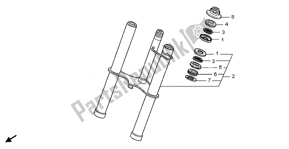 All parts for the Front Fork of the Honda CRF 50F 2011