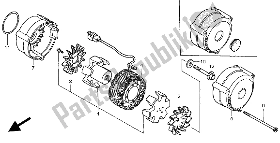 All parts for the Generator of the Honda CB 750F2 1999