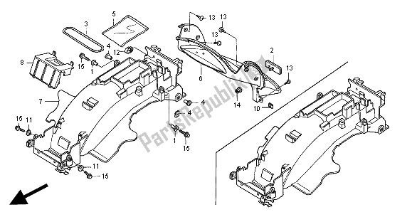 Todas las partes para Guardabarros Trasero de Honda NT 650V 2000