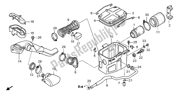 All parts for the Air Cleaner of the Honda TRX 680 FA Fourtrax Rincon 2006