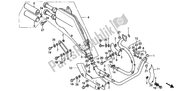 All parts for the Exhaust Muffler of the Honda XL 600V Transalp 1993