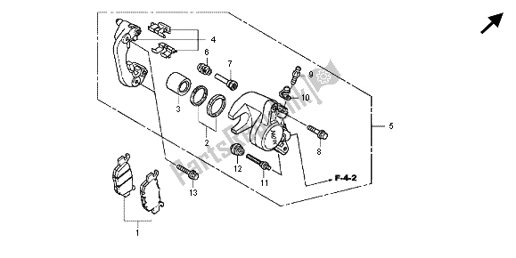 Tutte le parti per il Pinza Freno Posteriore del Honda SH 150 2012