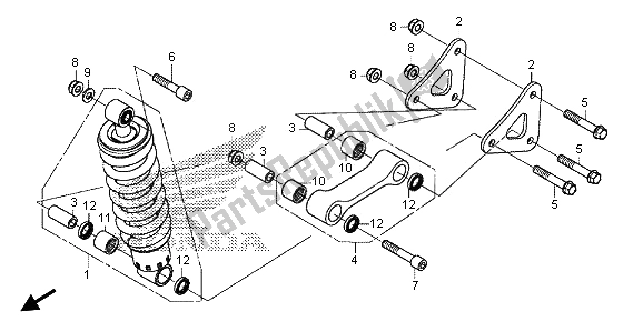 All parts for the Rear Cushion of the Honda CBR 500R 2013