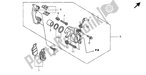 Wszystkie części do Zacisk Hamulca Tylnego Honda SH 300A 2011