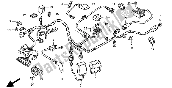 Todas as partes de Chicote De Fios do Honda CLR 125 1998