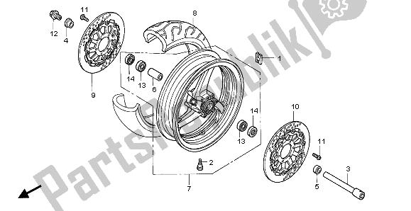 Todas las partes para Rueda Delantera de Honda CBR 1000 RR 2007