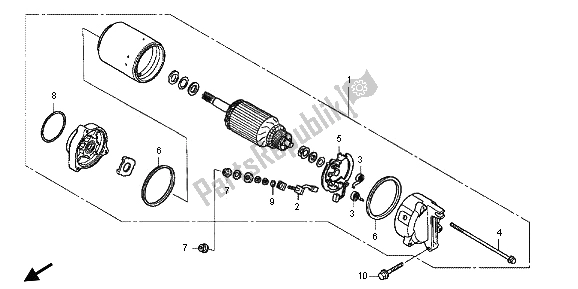 All parts for the Starting Motor of the Honda VFR 800X 2013