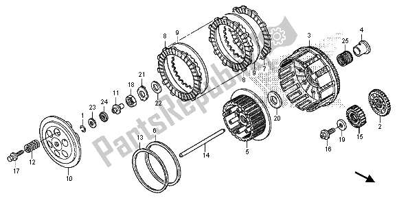 All parts for the Clutch of the Honda CRF 450R 2015