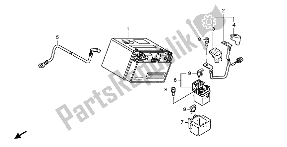 All parts for the Battery of the Honda NT 700V 2009