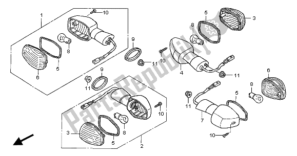 All parts for the Winker of the Honda CBR 125 RW 2005