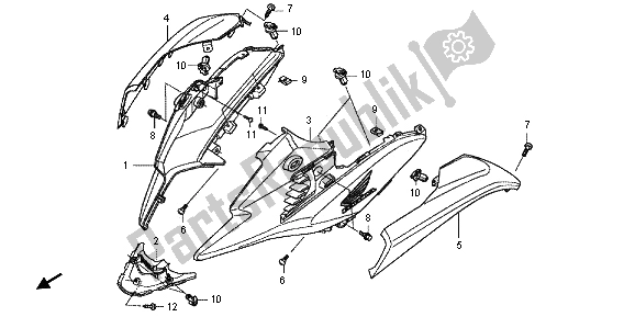 All parts for the Side Cowl of the Honda NC 700 XA 2013