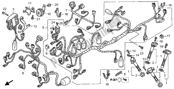 Toutes les pièces pour le Faisceau De Câbles du Honda VFR 800 2008