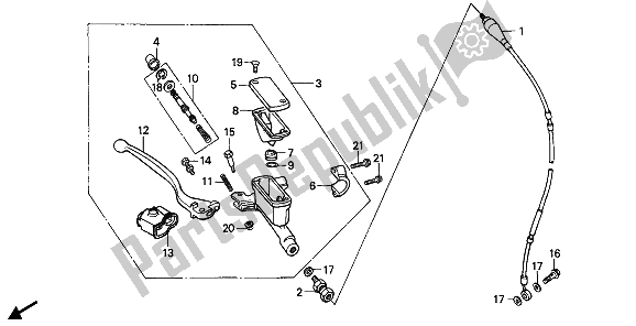 Todas las partes para Fr. Cilindro Maestro Del Freno de Honda CR 500R 1 1990