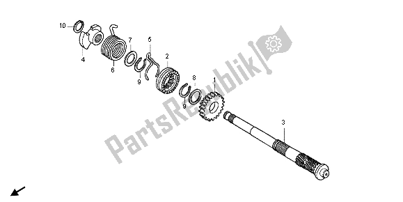 All parts for the Kick Starter Spindle of the Honda CRF 50F 2013