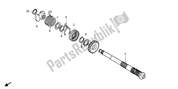 Tutte le parti per il Mandrino Del Motorino Di Avviamento del Honda CRF 50F 2013