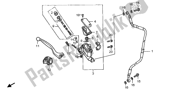 Wszystkie części do Fr. G?ówny Cylinder Hamulca Honda CR 80R SW 2000