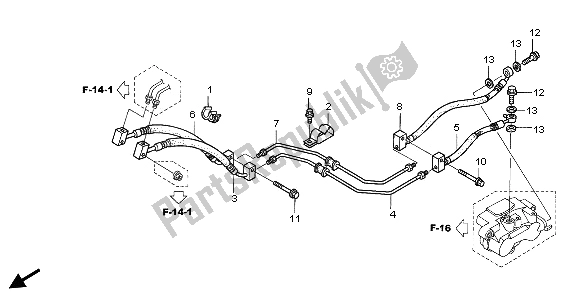 Tutte le parti per il Tubo Freno Posteriore del Honda ST 1300A 2003