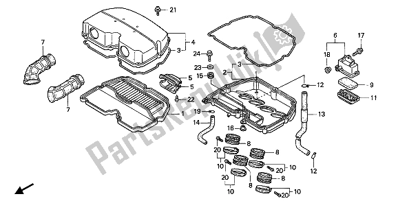 All parts for the Air Cleaner of the Honda CBR 900 RR 1993