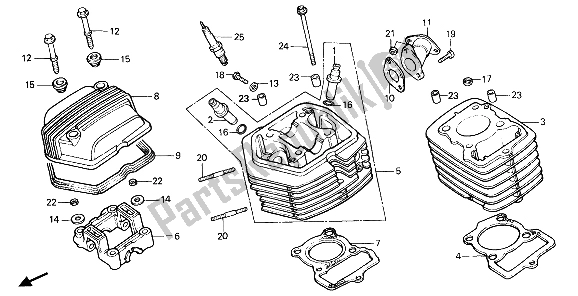 Todas las partes para Culata Y Cilindro de Honda XR 80R 1987