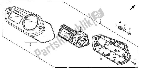 All parts for the Meter (kmh) of the Honda XL 700 VA Transalp 2008