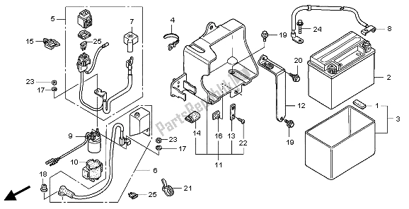 All parts for the Battery of the Honda TRX 400 EX 2007