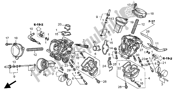 Todas las partes para Carburador (componentes) de Honda VT 125C 2004