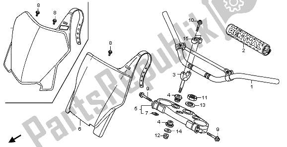 Tutte le parti per il Gestire Il Tubo E Il Ponte Superiore del Honda CRF 250R 2006