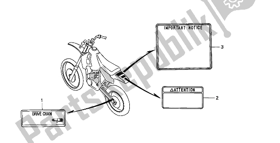 Todas las partes para Etiqueta De Precaución de Honda CR 80R 1992