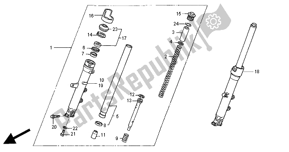 Todas las partes para Tenedor Frontal de Honda NT 650V 2000