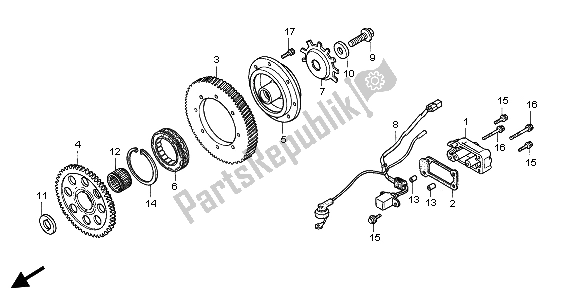 All parts for the Starting Clutch of the Honda ST 1100 1999