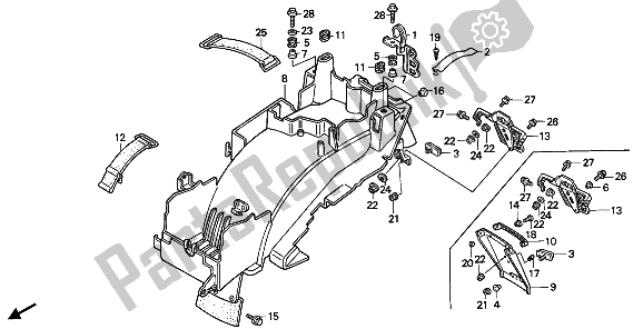 Todas las partes para Guardabarros Trasero de Honda VFR 400R3 1990