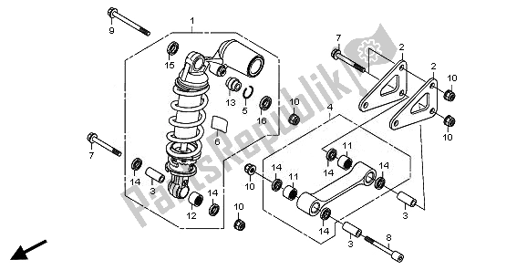 All parts for the Rear Cushion of the Honda CBR 600 RR 2011