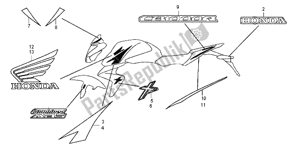Alle onderdelen voor de Mark van de Honda CB 1000R 2012