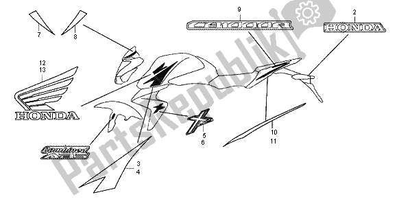 Todas as partes de Marca do Honda CB 1000R 2012