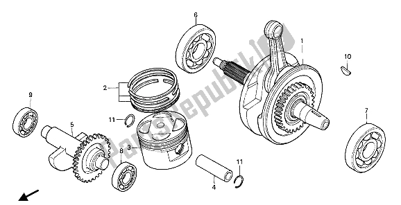 Todas las partes para Cigüeñal Y Pistón de Honda XR 250R 1988