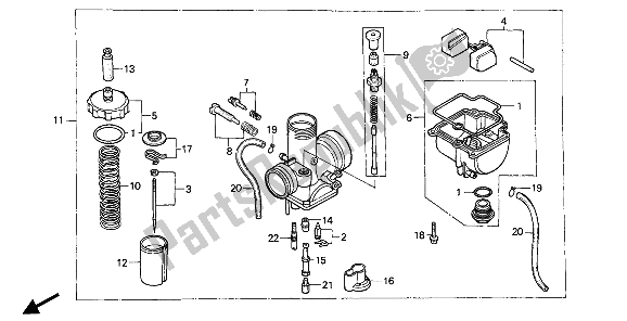 Todas las partes para Carburador de Honda CR 80R 1989