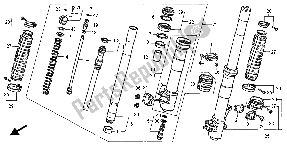 Todas las partes para Tenedor Frontal de Honda XR 400R 1996