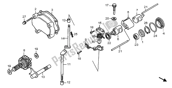 All parts for the Exhaust Valve of the Honda CR 250R 1997