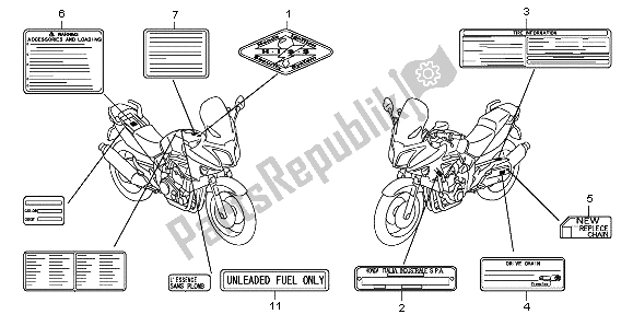 Todas las partes para Etiqueta De Precaución de Honda CBF 1000S 2007