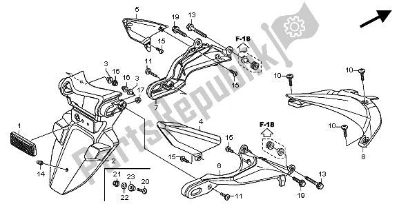 All parts for the Rear Fender of the Honda CBR 600 RA 2011