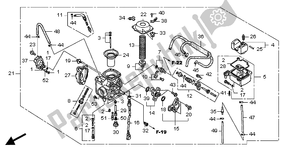 All parts for the Carburetor of the Honda TRX 500 FA Fourtrax Foreman Rubican 2009