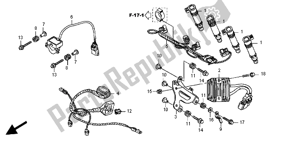 All parts for the Sub Harness of the Honda CBR 600 RR 2012