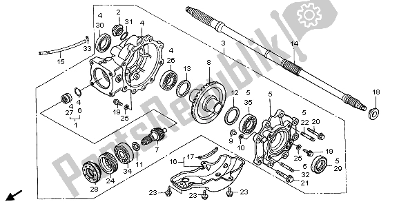 Todas las partes para Engranaje Conducido Final de Honda TRX 350 FE Fourtrax Rancher 4X4 ES 2003